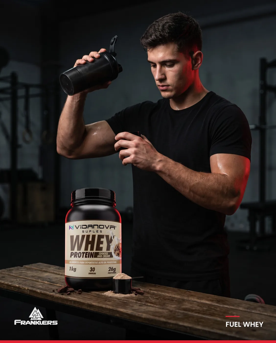 Batido post entreno con FUEL WHEY en el gym